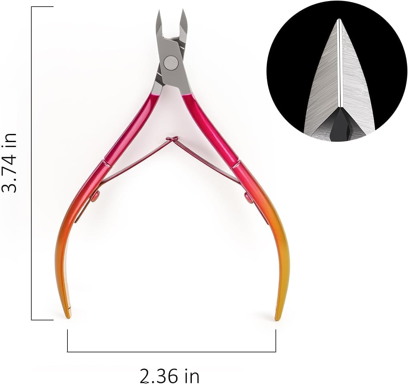 Cmetta Cuticle Nipper, Polished Coated Durable Trimmer, Nail Clipper with Fine Edge, Comfort Grip Cuticle Cutter and Remover Tool Kit for Nail Care (Rose 1-PACK) - A1-Yellow image number 6