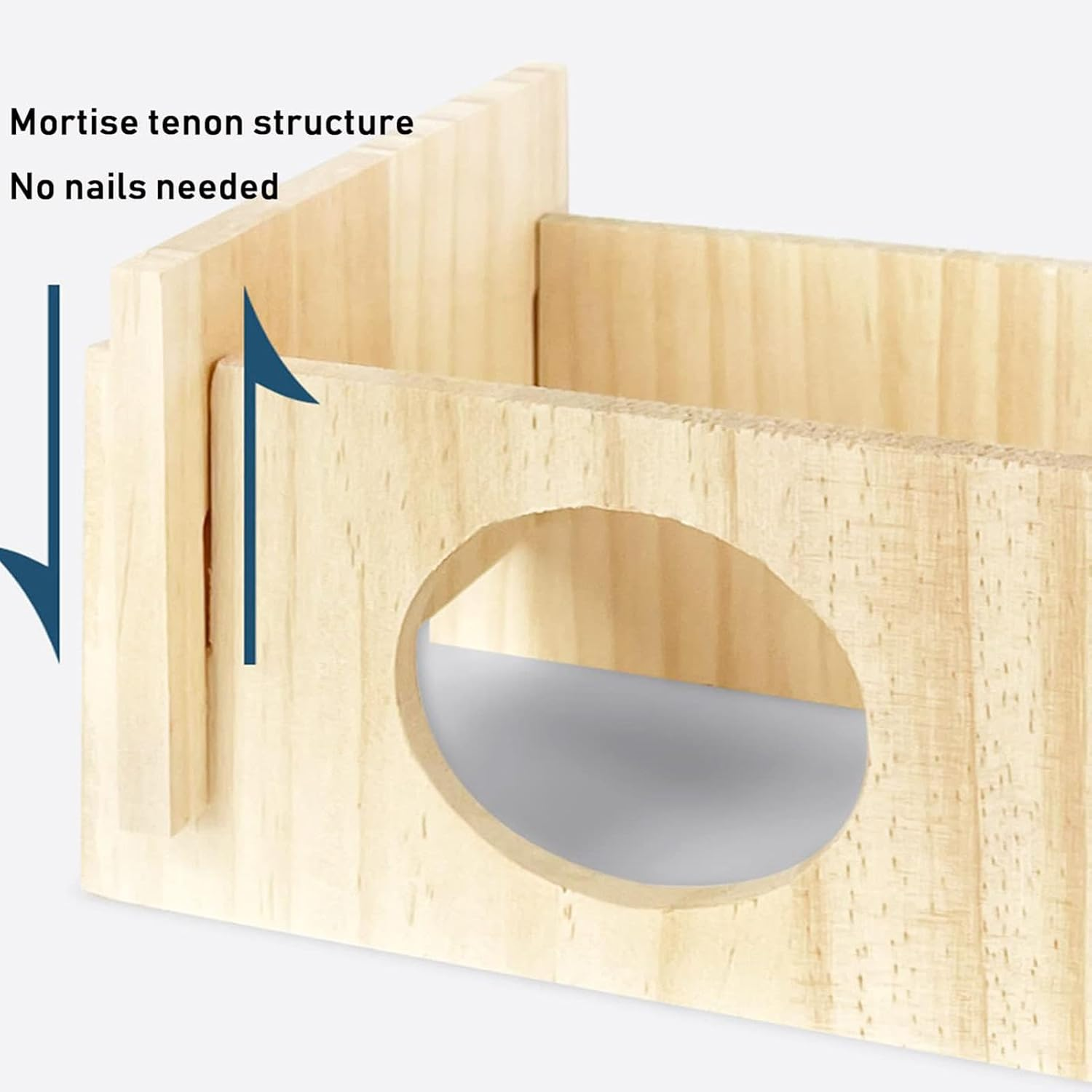 Multi-Chamber Hamster House Maze,Rectangle 2-Room Large Hamster Multi Chamber | Small Pets Woodland House for Dwarf Hamsters, Syrian Hamsters, Gerbils, Hedgehogs, Mice image number 2