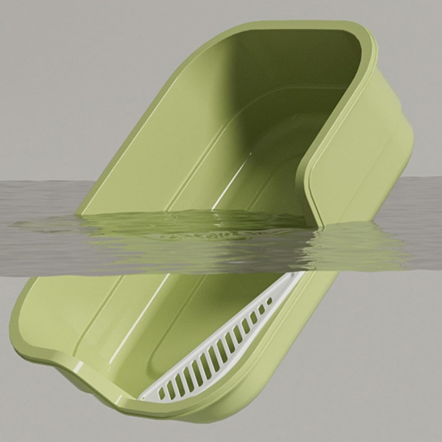 Cat Box - High Sides Low Entry | Anti-Splashing Cat Litter Boxes - for Senior Pet Kitten Indoor Home Office Dorm Apartment Hotel Farmhouse Living Room - White image number 3