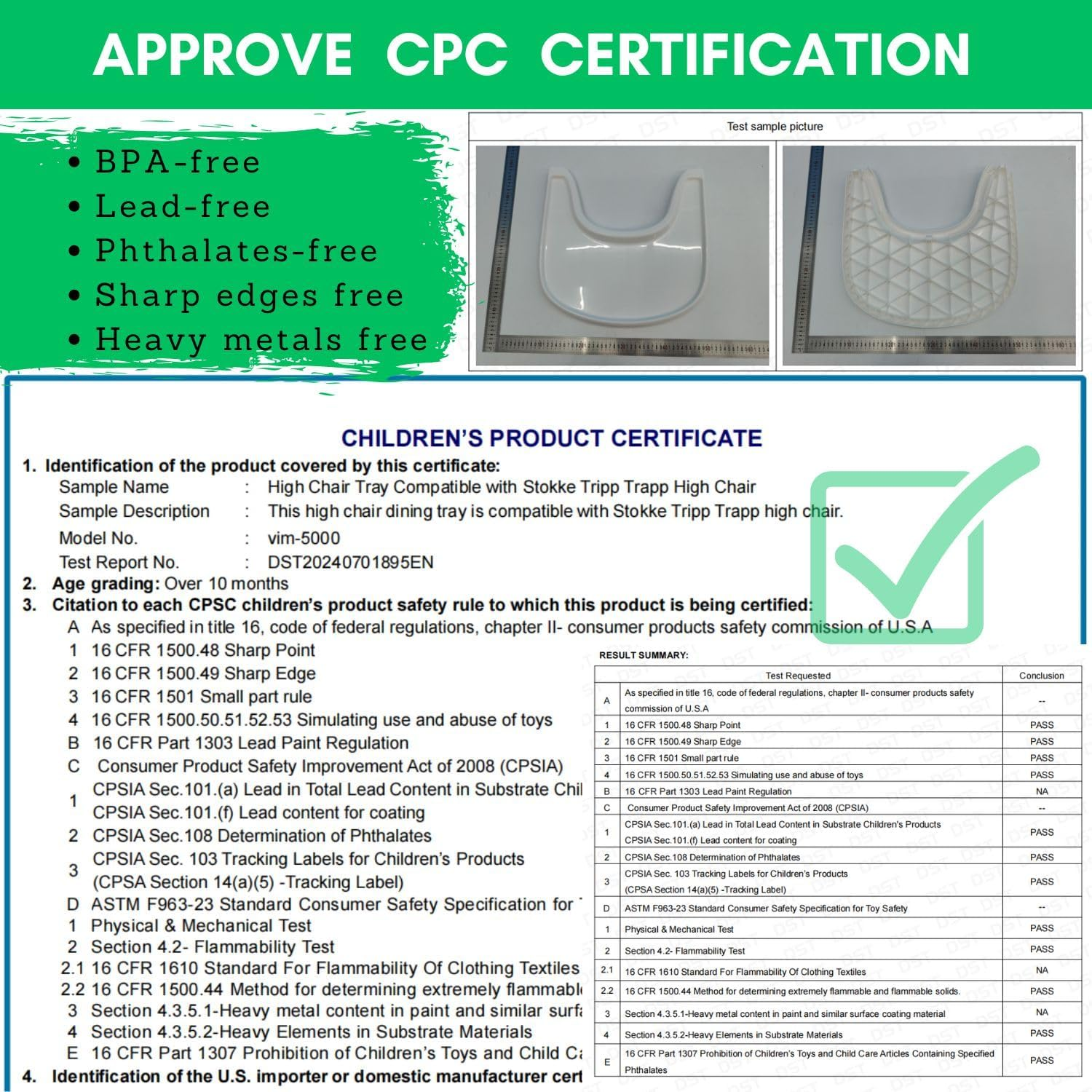 Stokke Tripp Trapp Compatible High Chair Tray with Powerful Suction Surface image number 5