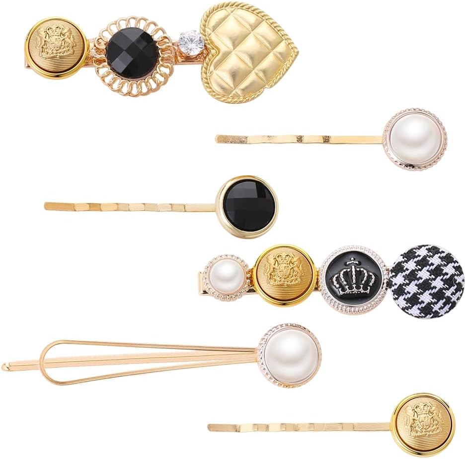 HOBBIESAY 6Pcs Hair Bobbin Pins Pearls Hair Clips Cute Hairs Barrettes Pins Boho Fancy Hairpin Accessories Fashion Hairs Clips Set Simple Retro Gifts for Women Decorative Wedding image number 1