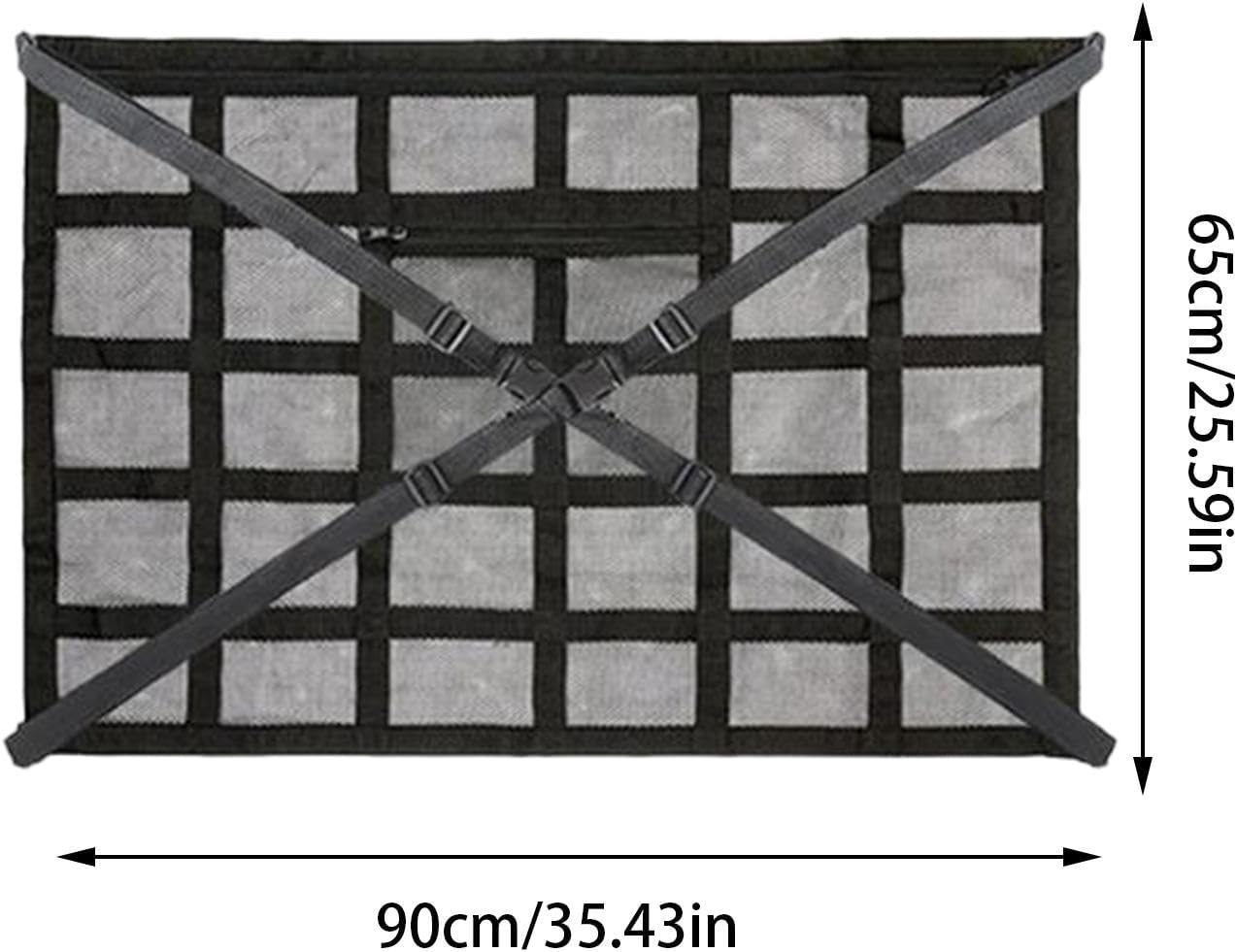 JMEDIC Car Ceiling Cargo Net - Large Capacity Roof Luggage Net Pocket - Black Nylon - Universal Fit - Hook Fastener - SUV, RV image number 5