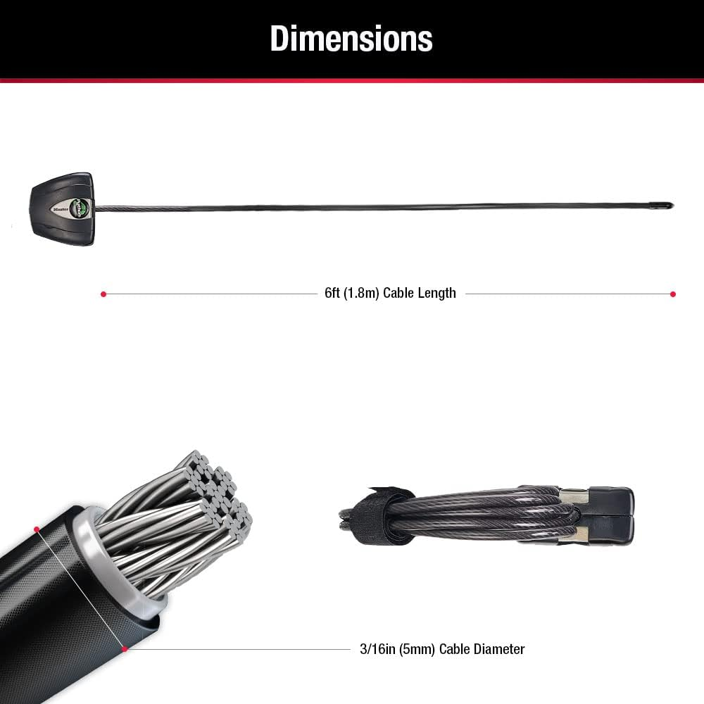 Master Lock Black Python Steel Cable Lock with Keys, Heavy Duty Anti-Theft Trail Camera and Kayak Locking Cable, 2 Pack, 8417T image number 5