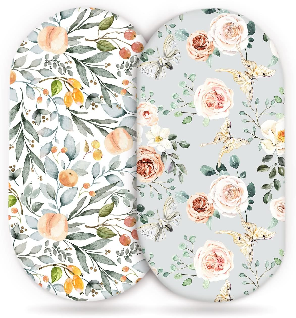 Stretch Ultra Soft Fitted Bassinet Sheet Set 2 Pack，Universal Cradle Sheet Set for Rectangle, Oval, or Hourglass Bassinet Pad/Mattress,Grey Bear for Boys