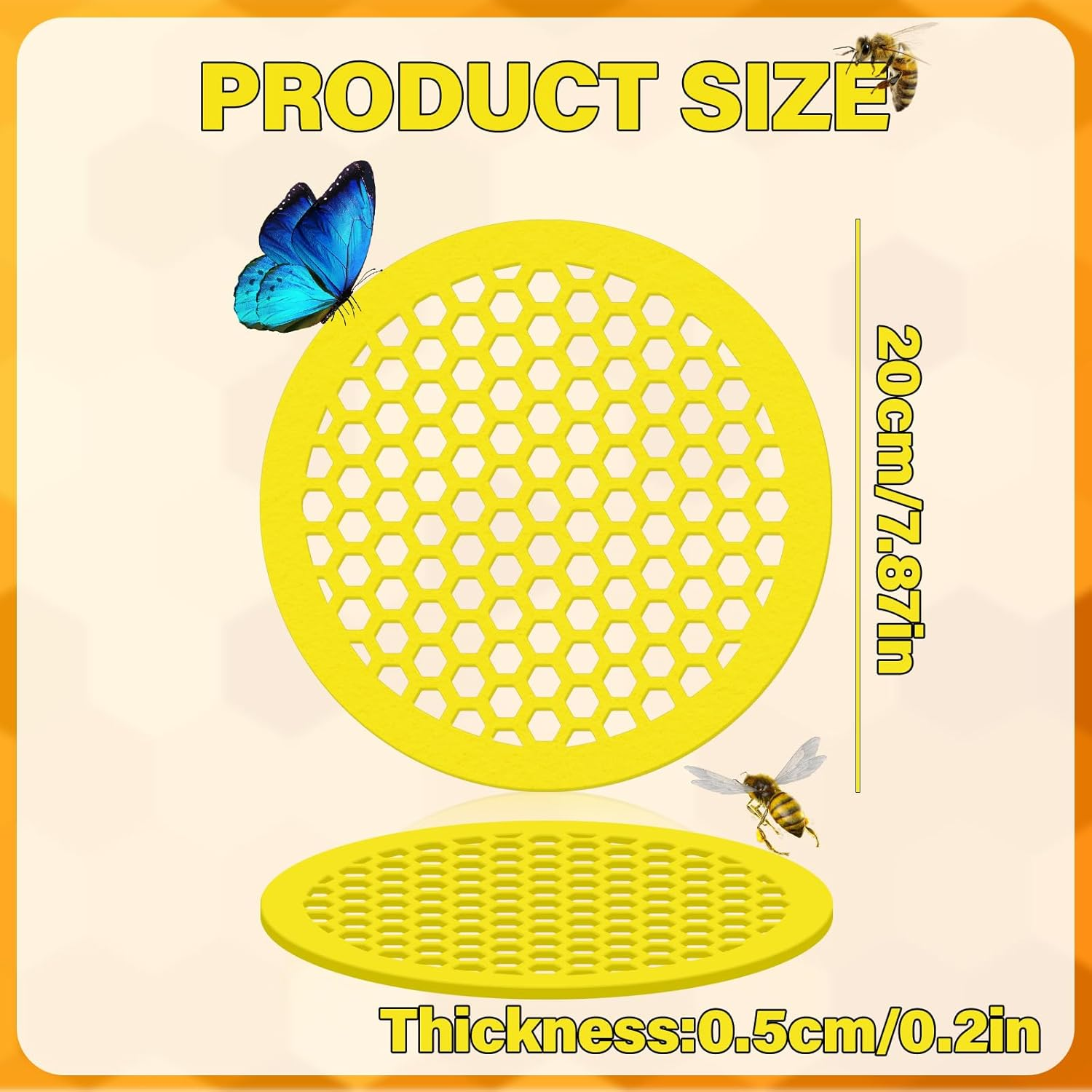 WELANE Bee Drinking Station, Yellow Floating Bee Island for Bathing, Feeding, Outdoor Garden Decor (20Cm/7.87In) image number 2
