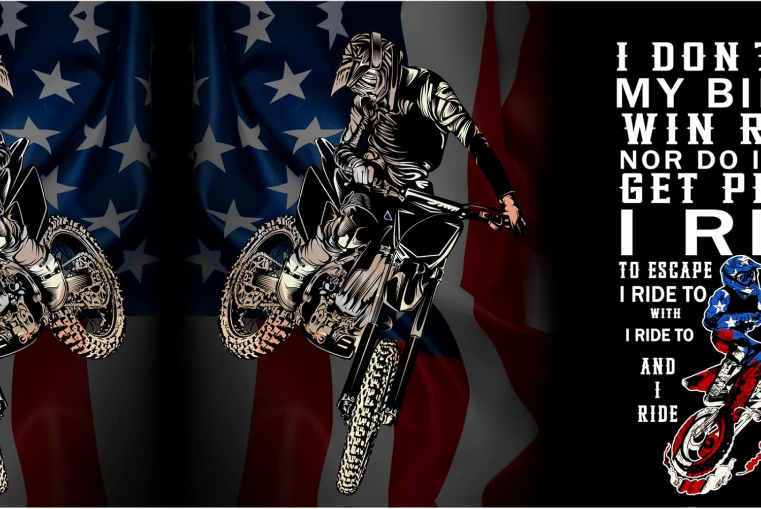 Furitou Motocross Dirt Bike American Flag Backpack Motorcycle Biker Double Shoulder Bag Laptop Bagpack for Men Women Bookbag for Work Camping Travel, Motocross Dirt Bike American Flag, One Size image number 5