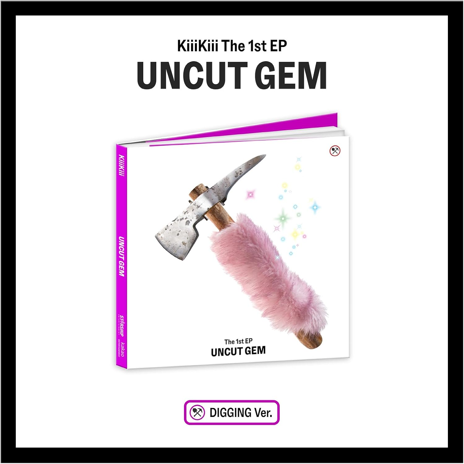 Kiiikiii Uncut Gem 1St Mini Album Digging Version Cd+90P Photobook+1P Photocard+1P Unit Photocard+Tracking Sealed image number 5