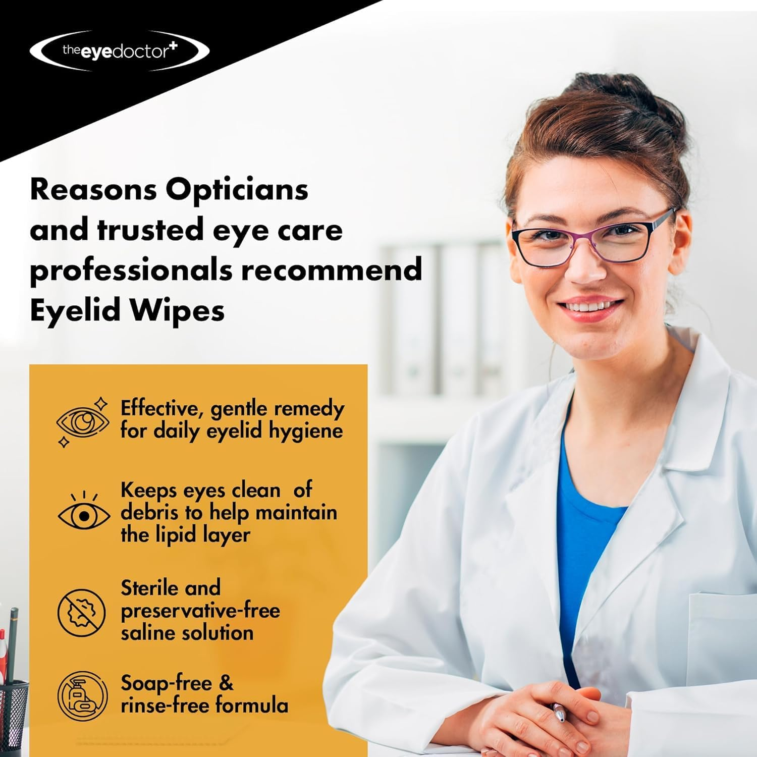 The Eye Doctor Eyelid Wipes - 40 Single-Use Lids for Sensitive Eyes - Detergent & Preservative Free image number 6