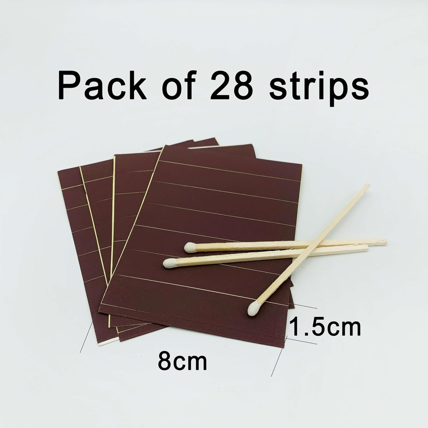 Match Striker Sticker, Reddish Brown Match Strike Paper with Adhesive Pre, 28 Pieces - Cut in Rectangular for for Safety Matches in Bell Jar (Reddish Brown) image number 3