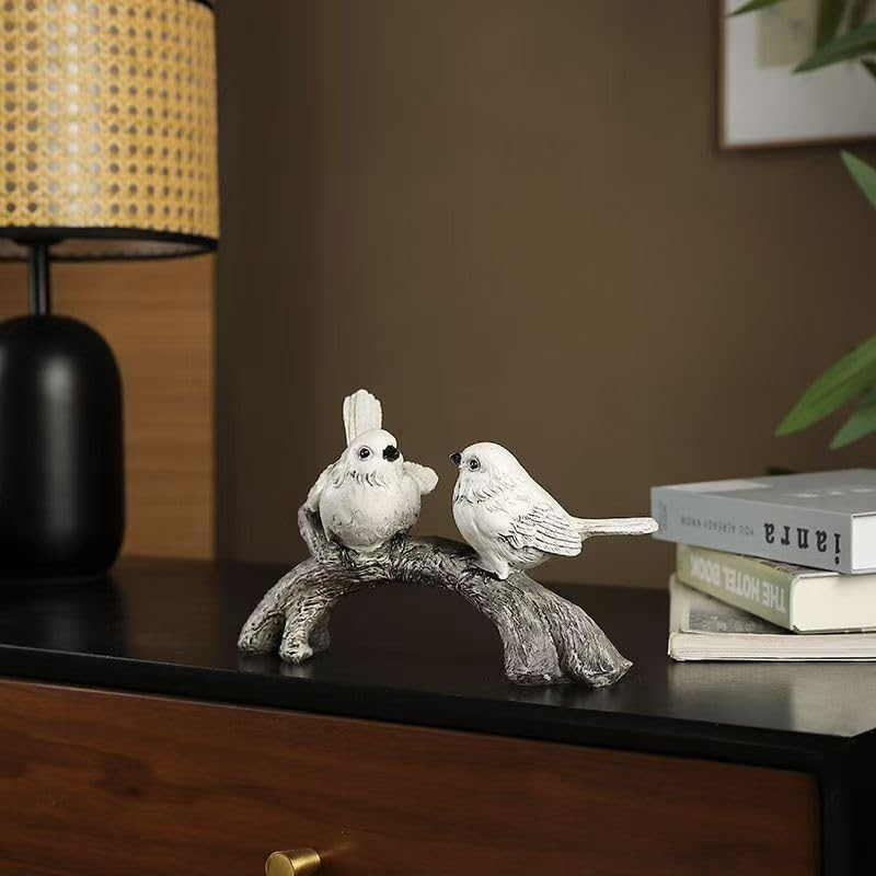 Resin Love Birds on Branch - 9.8 Inch Couple Bird Statue, Romantic Home Decor Gift for Valentine'S Day, Wedding, Anniversary - Desk, Shelf, Bedroom, Office and Garden Decor - Birds On Branch image number 5