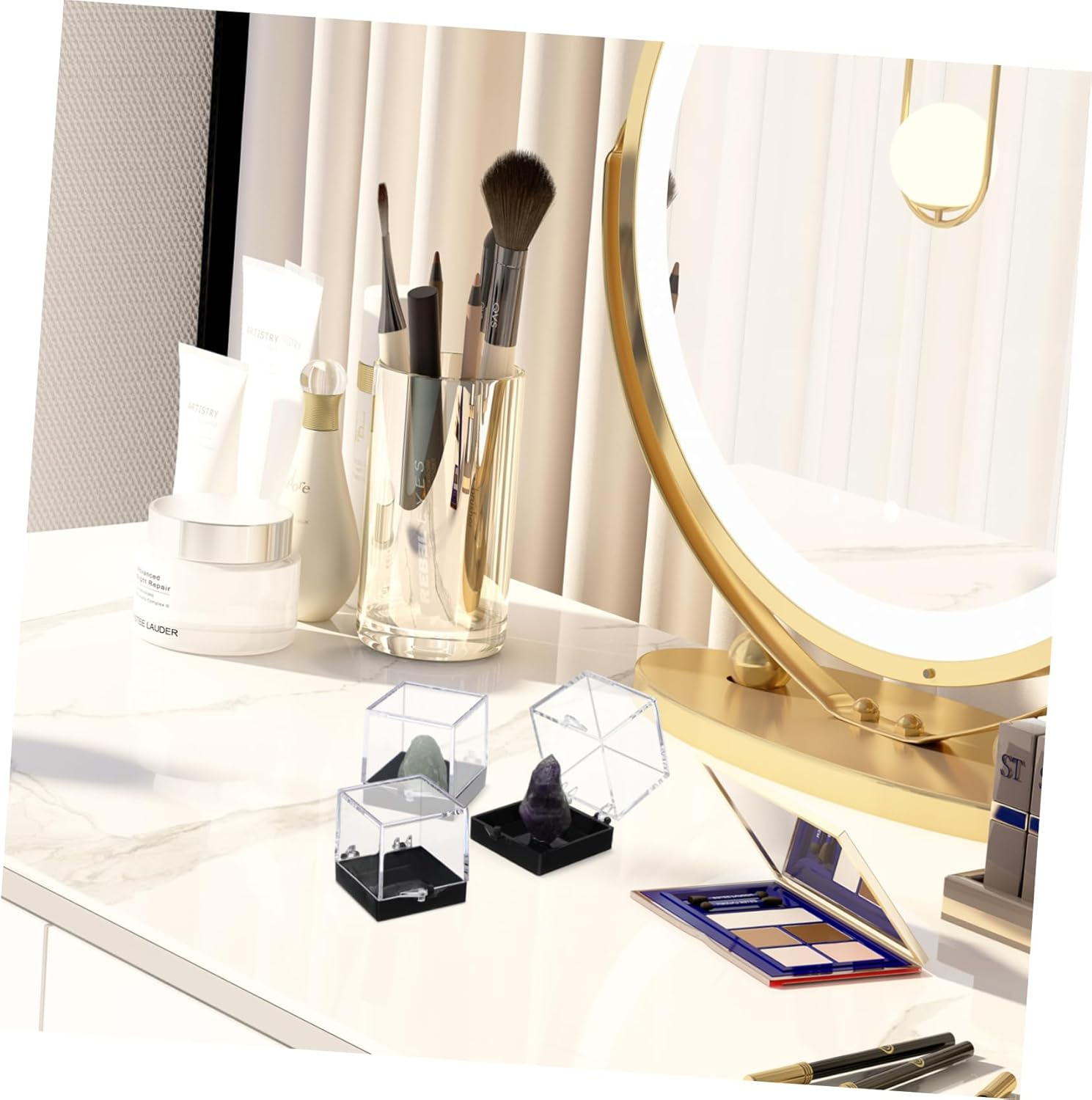 12Pcs Square Plastic Mineral Specimen Storage Cases for Displaying Rock Samples for Collectors and Hobbyists image number 3