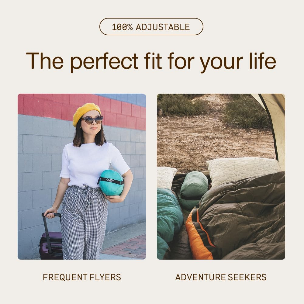 Premium Shredded Memory Foam Camping and Travel Pillow with Bamboo Derived Viscose Rayon Cover - Adjustable- Compressible - Includes Stuff Sack Great for Backpacking and Travel 19 X 14 image number 3