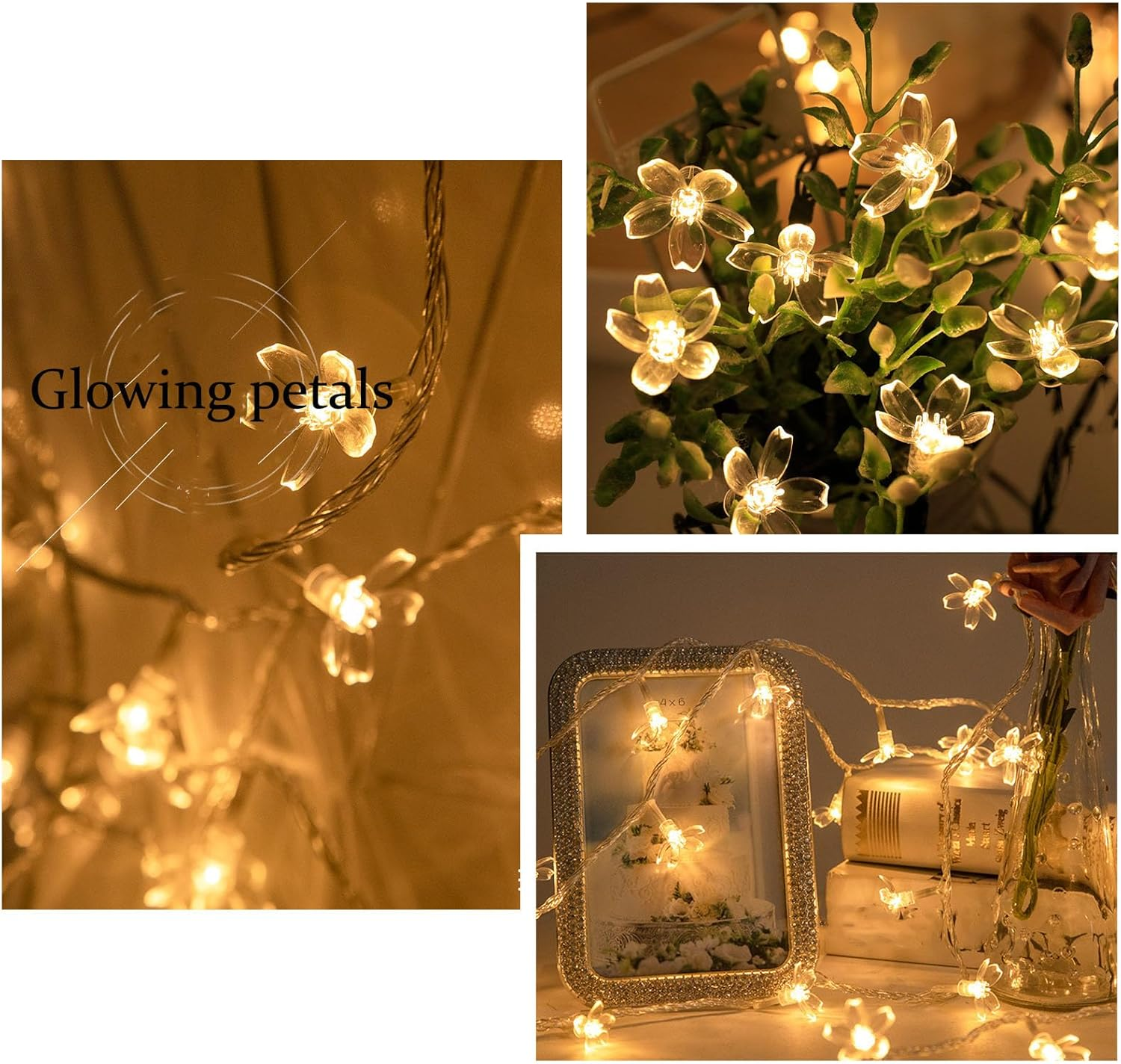 Shgarden Flower String Lights Battery Operated(Not Included) 33FT 80 LED Cherry Blossom Fairy String Lights Floral Lamp for Home Bedroom Party Wedding Christmas Decoration SH0076 (Colorful) image number 1