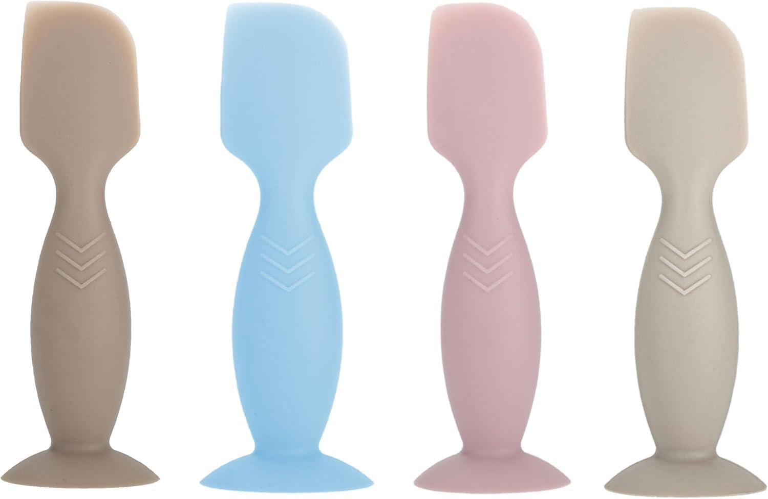 4 Pack Mini Baby Diaper Cream Spatula Applicator, Soft Silicone Baby Butt Paste Spatula Diaper Cream Brush with Suction Cup Base (Brown, Blue, Pink, Gray) image number 2