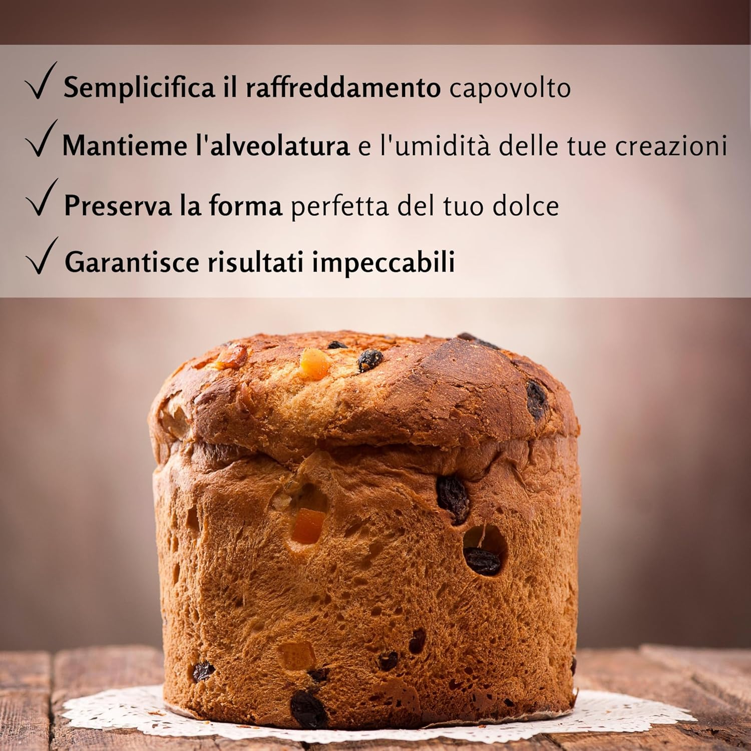 Panettone Needles, Pigeon and Other Yeasts up to 1 Kg, Panettone Iron Made of Chrome Plated Steel, Easy to Use, 28 X 8 X 23 Cm, for Use with Panettone Fork image number 5