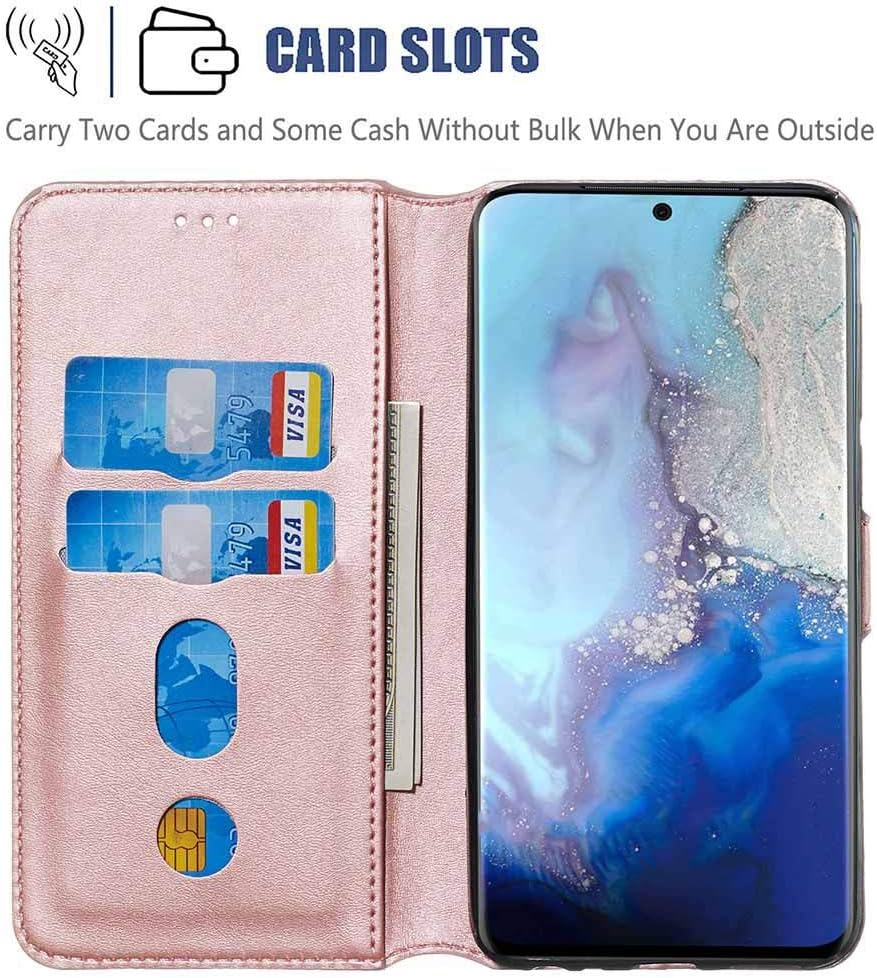 HAOYE Case for LG K41S / LG K51S Case, Mobile Phone Case LG K41S / LG K51S Flip Case Wallet Protective Case, Premium Leather with Stand Function & Card Slot & Magnetic Snap Cover, Pink image number 2