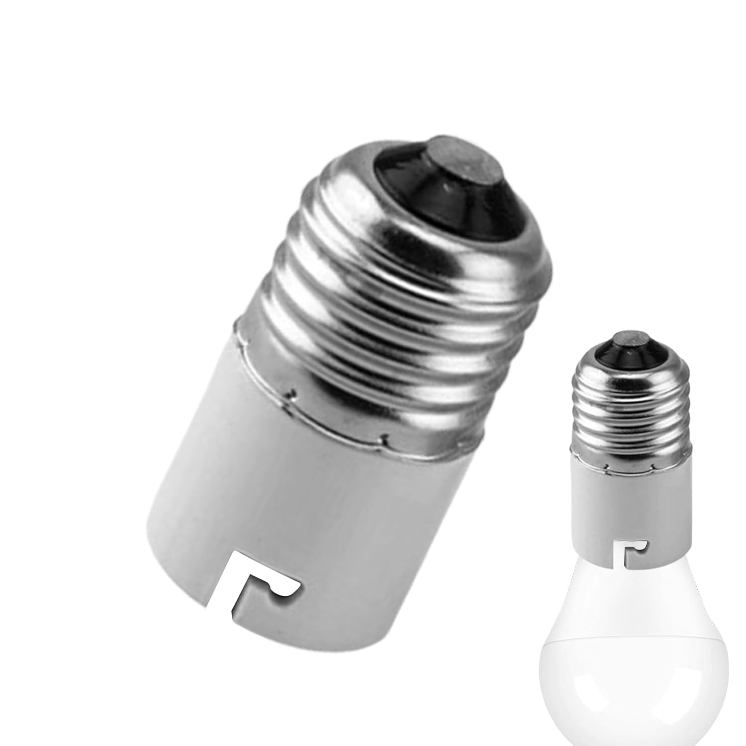 Light Bulb Socket Converter Bayonet to Screw Bulbs Adaptor B22 to E27 Socket Converter for Ceiling Fans Light Chandeliers Base S-Ocket Convert-Er for LED Bulbs and Incandescent B-Ulb (Turn B22 to E27)