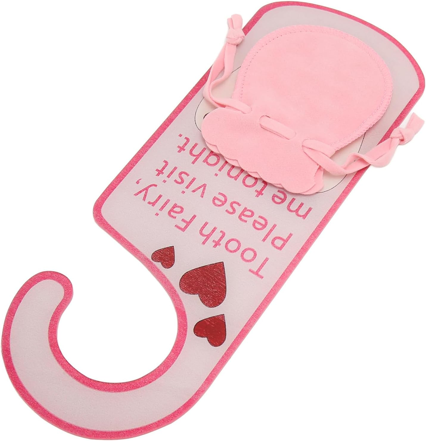 Tooth Fairy Door Hanger Bag, Lovely Light Meaningful Acrylic Sweet Color Clear Printing Fadeproof Tooth Fairy Door Hanger Pouch for Boys Girl for Home image number 4