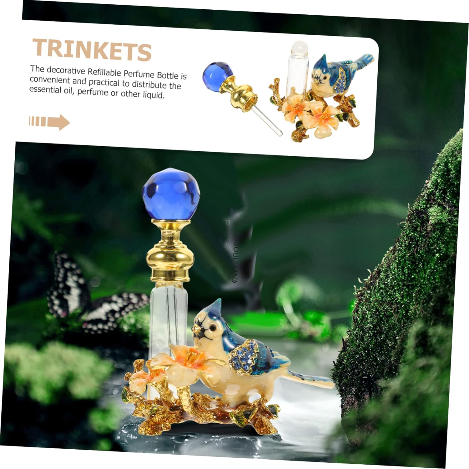 HOMSFOU Vintage Perfume Bottles Empty Refillable Essential Oil Dispenser Oil Sprayers