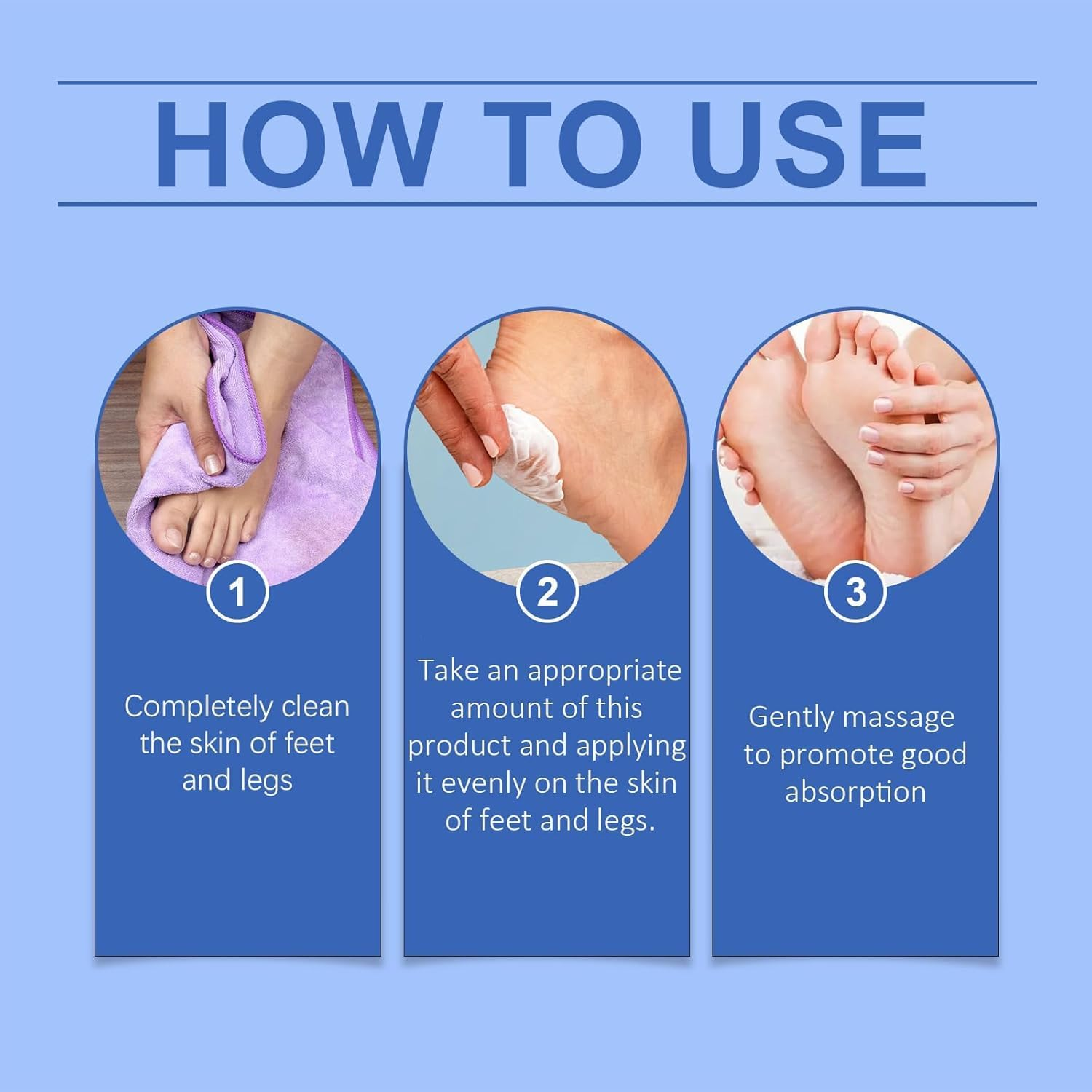 60% Urea Cream, Urea Foot Cream for Cracked Heels and Dry Skin- Urea Cream 60 Percent for Feet, Deeply Moisturizing and Softening, Moisturizer Care for Body Hands & Feet Knees (3Pcs) - 2Pcs image number 4