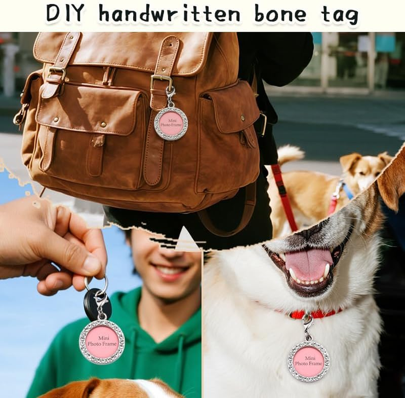 Cat Dog ID Tag Keychain for Pet Prevent Getting Lost Name Tag for Pet Keychain Key Chain for Friend Girlfriend Pets Lover Christmas Birthday Gifts for Dogs Cats Pets Coller Accessory with Photo Frame image number 5