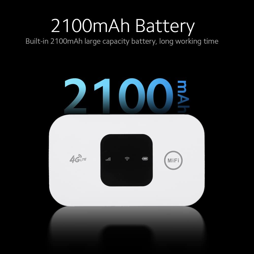 4G LTE Mobile Wifi Portable Wifi Hotspot 150M S Mifi with SIM Card Slot 2100Mah Battery for Europea Asia Africa Region(White) VCXN image number 5