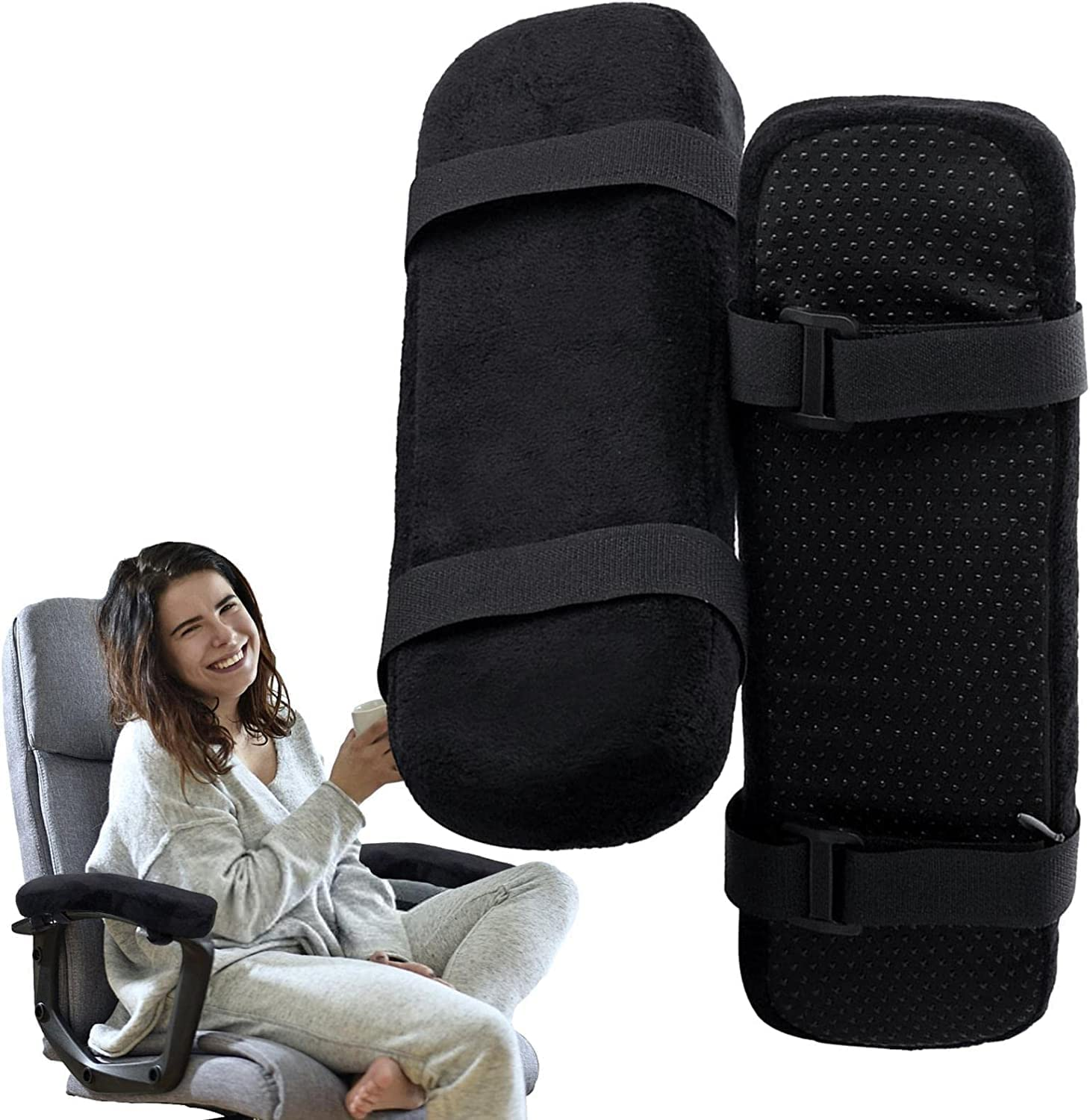 Arm Rest for Desk, Office Chair Armrest Slipcovers Covers,Washable and Durable Desk Chair Arm Cushion with Memory Foam,Arm Rest Pillow for Office Chairs, Wheelchairs, Desk Chairs, and Computer Chairs