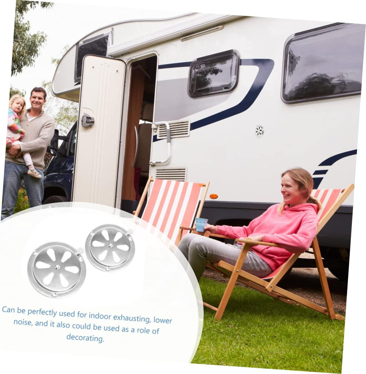 2Pcs Stainless Steel Air Vent Covers Adjustable Rv Marine round Ventilation Grilles Diameter 125Mm 95Mm for Caravan Boat Shed Ventilation image number 1