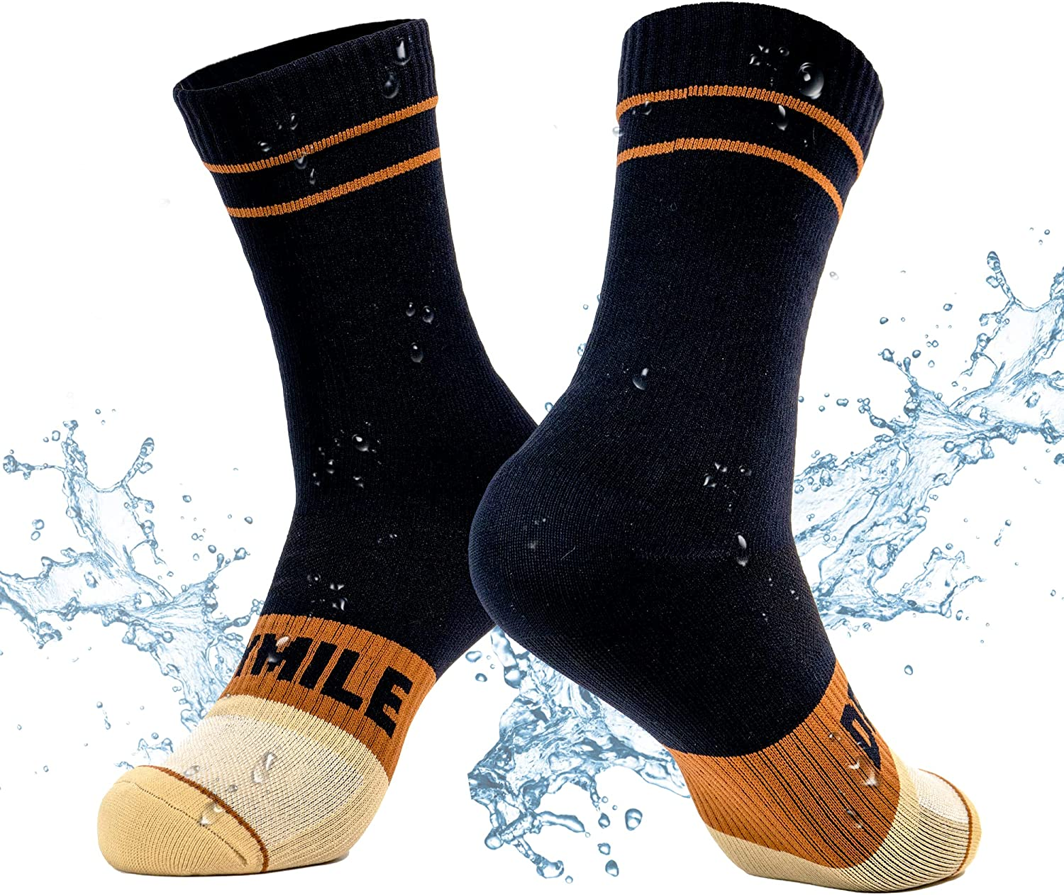 DRYMILE Mountain Waterproof Socks, Unisex Wool Waterproof Hiking Socks for Winter Wading, Snow Skiing - Mid-Calf