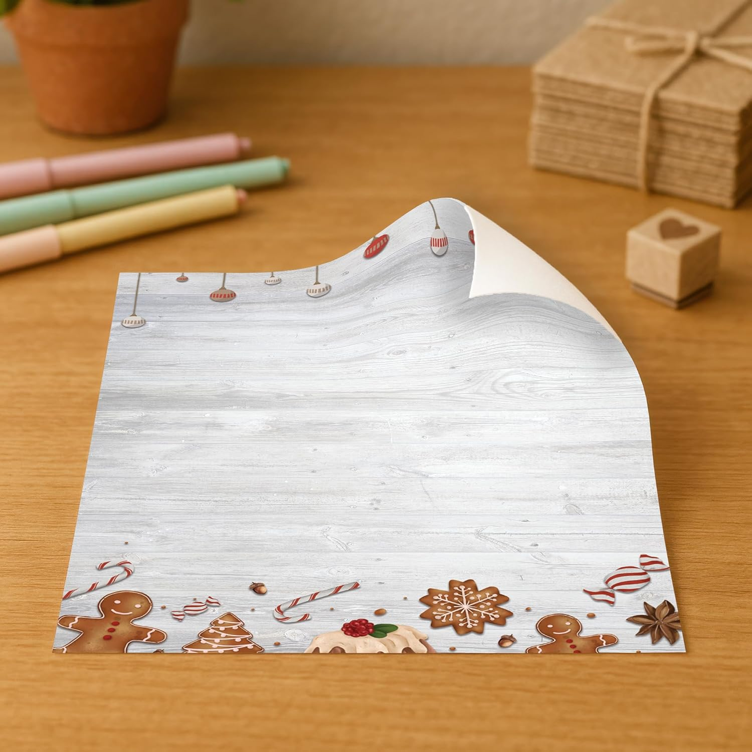 Delicious Christmas Treats Stationery Paper - 80 Sheets of Letterhead for Winter & Holiday Events&hellip; image number 3