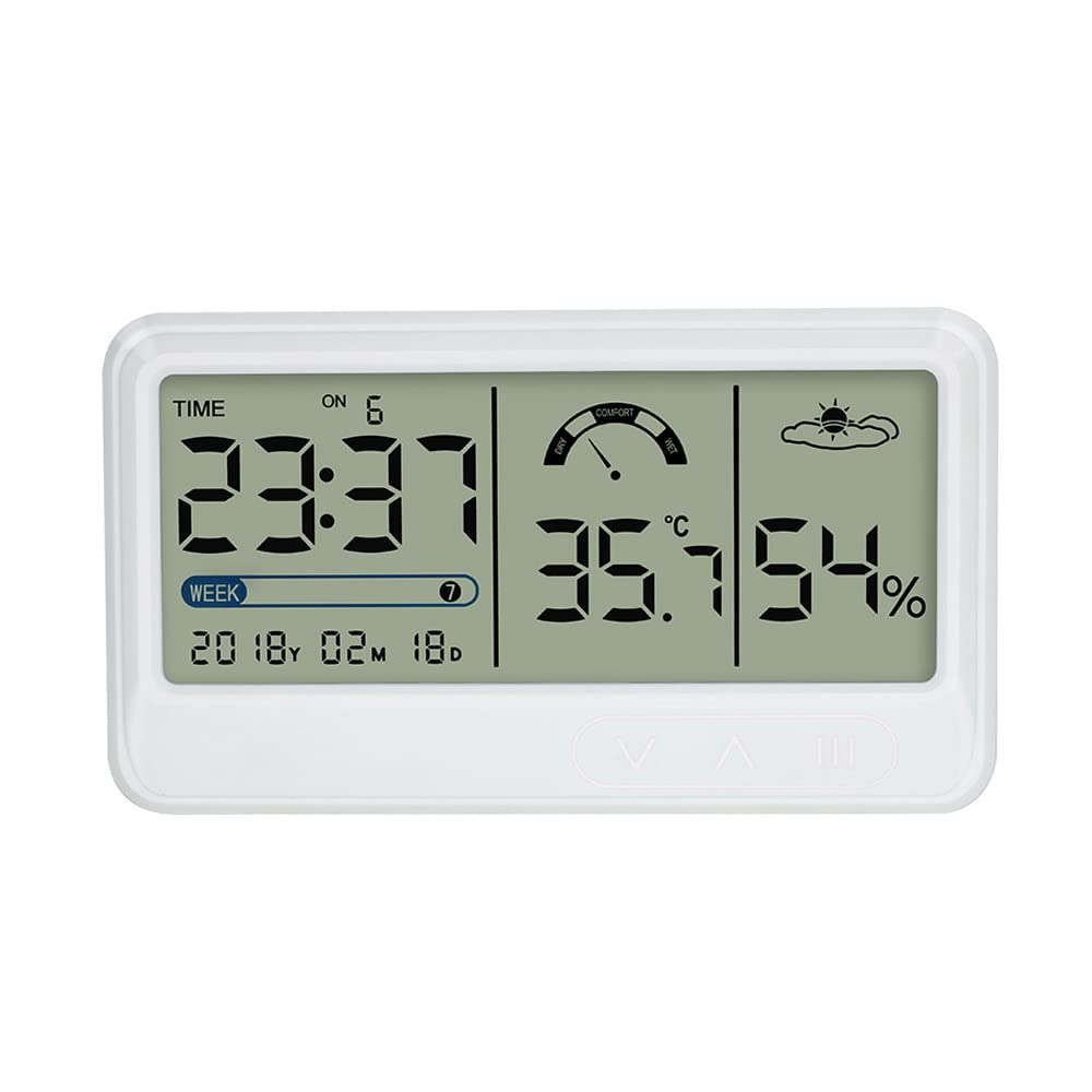 Yasao Comfort Temperature and Humidity Monitor, Comfort Temperature and Humidity Clock Digital Hygrometer Indoor Thermometer Humidity Monitor Calendar Smart Home with LCD Screen image number 4