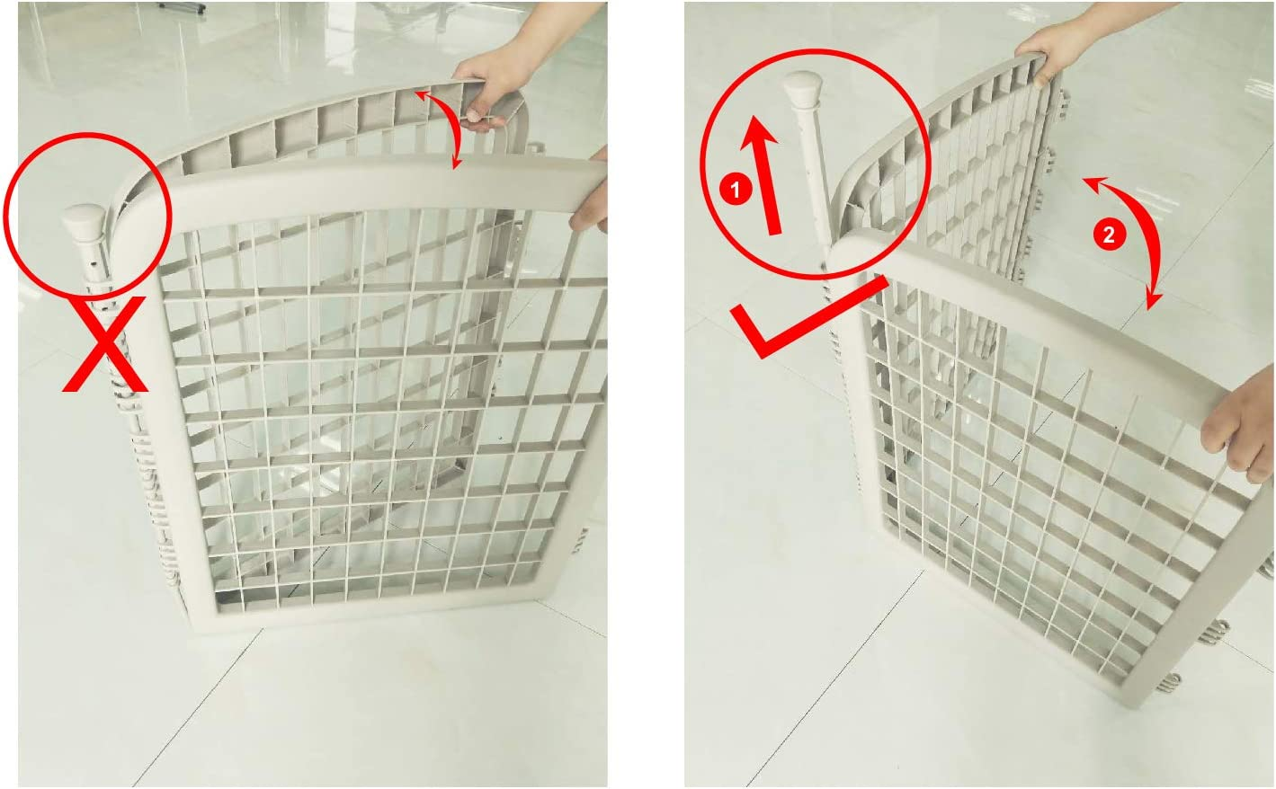 Amazon Basics 8-Panel Plastic Pet Pen Fence Enclosure with Gate - 150 X 147 X 71 Centimeters, Grey image number 5