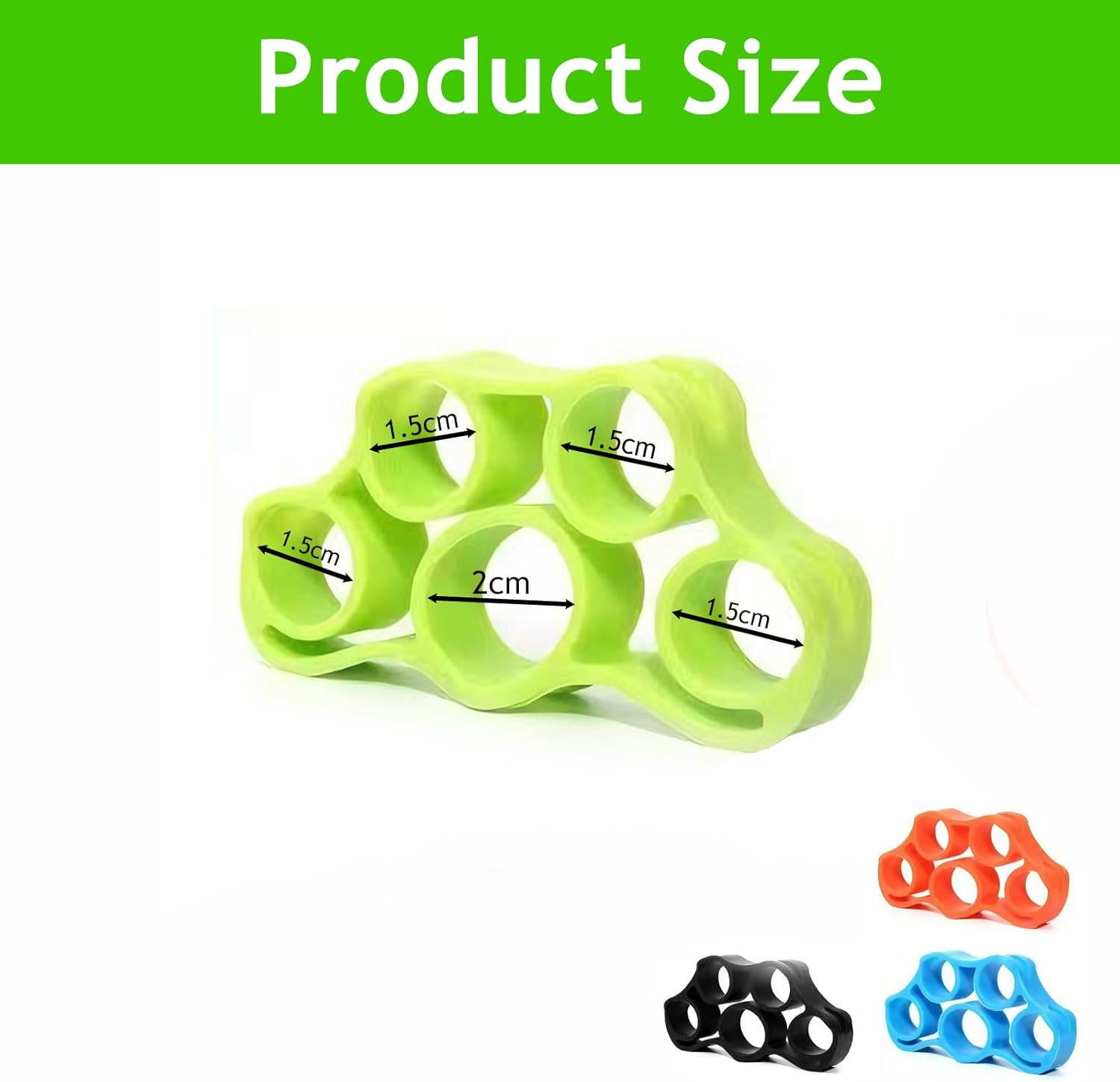 Hand Grip Strengthener 3 Pcs Finger Stretcher Resistance Bands and Hand Grip Ring Exerciser Expander Finger Trainer for Forearm and Finger Strength Training Hand Therapy and Stress Relief image number 5