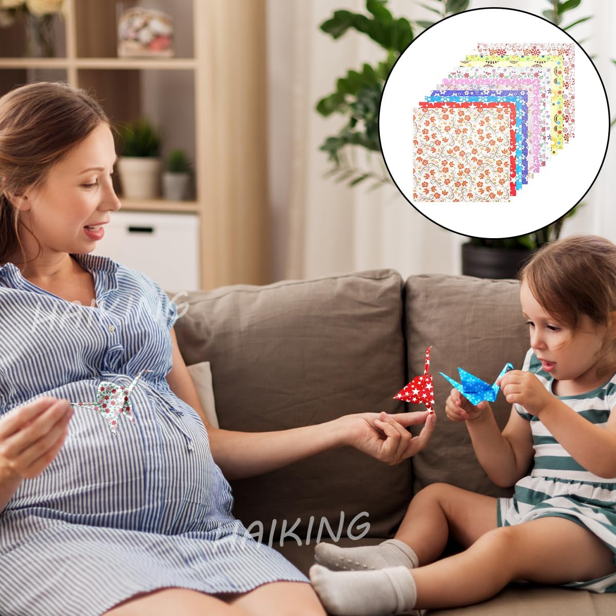 HAIKING Confetti Scrapbook Papers, 72 Sheets Star Floral Polka Dot Pattern Decorative Paper for Card Making, Scrapbook, Photo Album Decor (14.3Cm/5.62In) image number 6