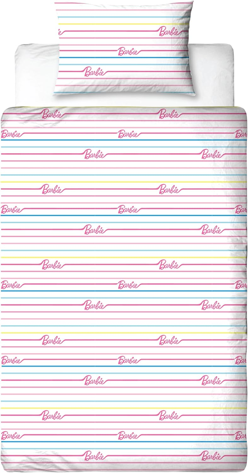 Barbie Official Single Childs Duvet Cover Set | Unboxed Design Reversible 2 Sided Dolls Bedding Including Matching Pillow Case | Pink Single Bed Set | Polycotton image number 3