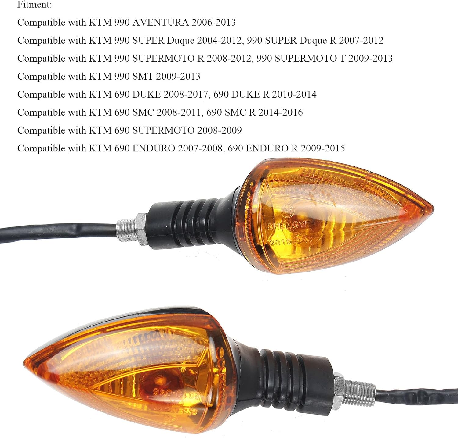 GIDIBII 2 Pcs Motorcycle Front or Rear Turn Signal Indicators Compatible with KTM 990 690 Adventure Super Duke SMT SMC Enduro (Amber) - Clear image number 3