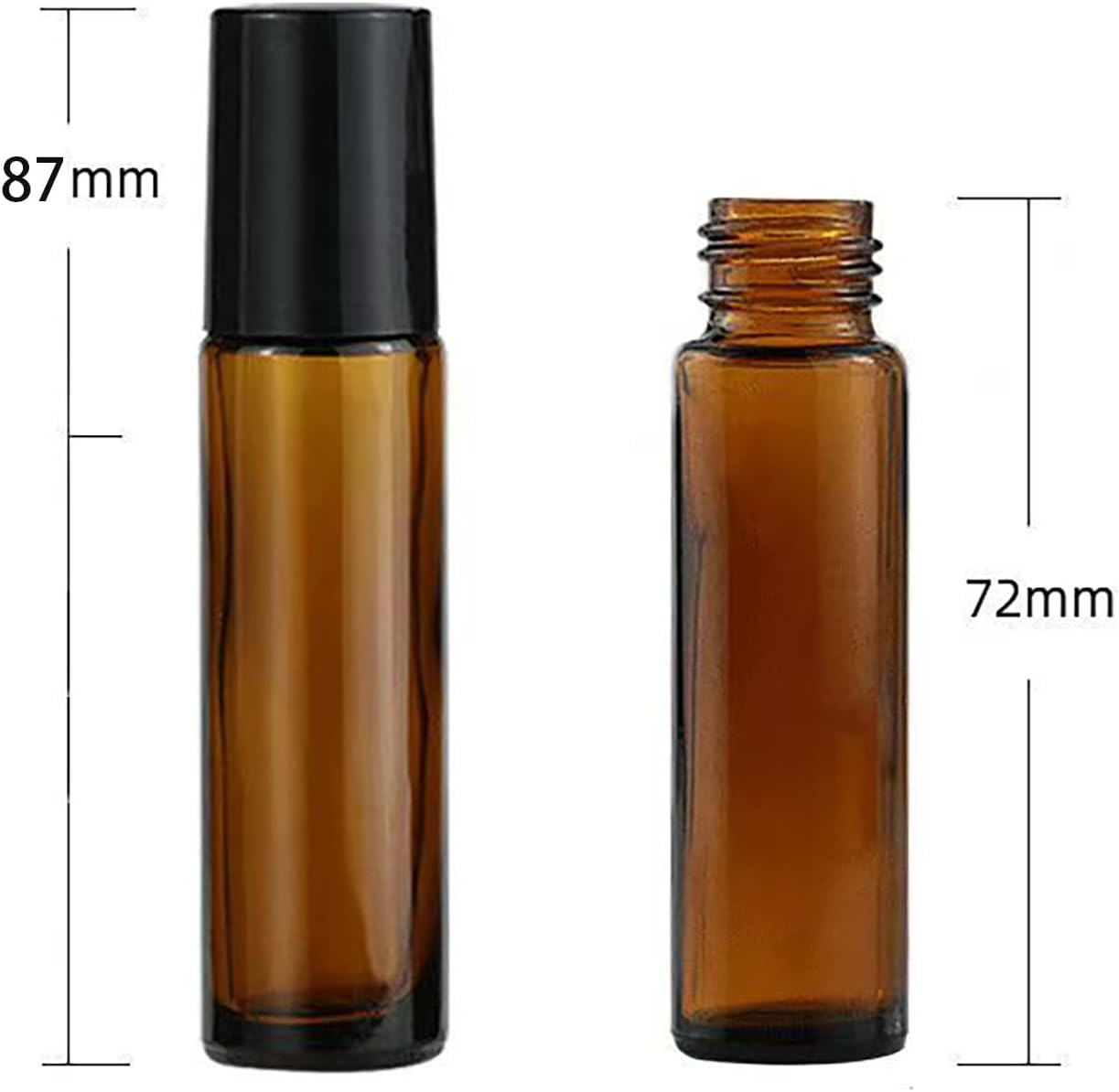 2PCS 10Ml Amber Rollerball Bottles Vials Rolling Ball Applicator Perfume Roll on Containers Glass Roller Bottle for Essential Oils image number 2
