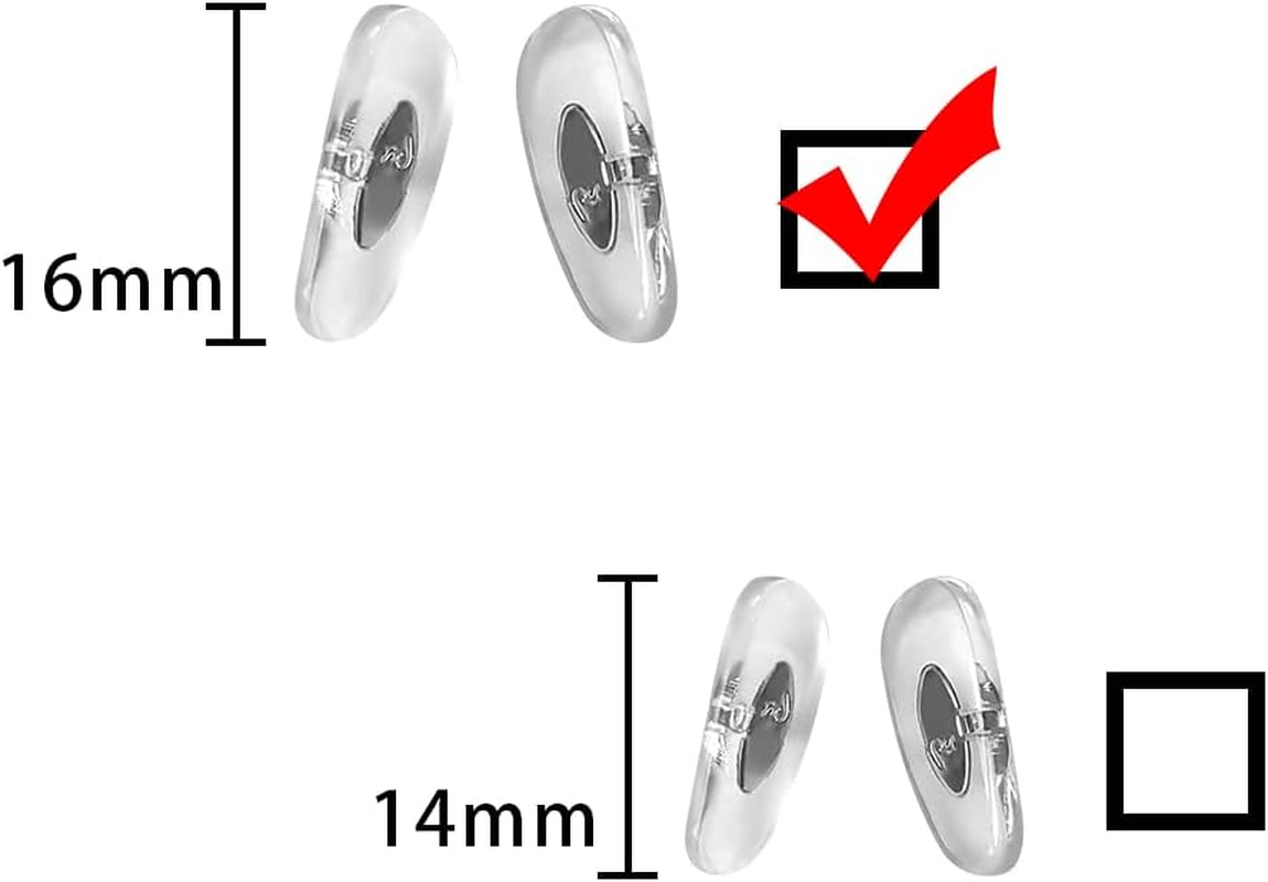 HEYDEFOAU 16Mm Clip-On Replacement Nose Pads for Ray-Ban Aviator RB3025 3026 Sunglasses Repair Kits Clear,Bonus Sunglasses Bag (Clear) - Nude image number 7