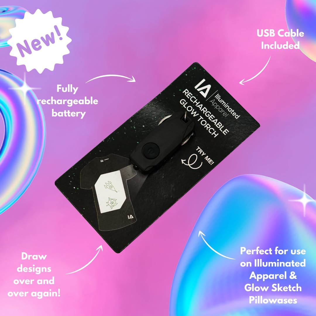 Illuminated Apparel Original Interactive Glow in the Dark T-Shirt with Rechargeable Glow Pen image number 5