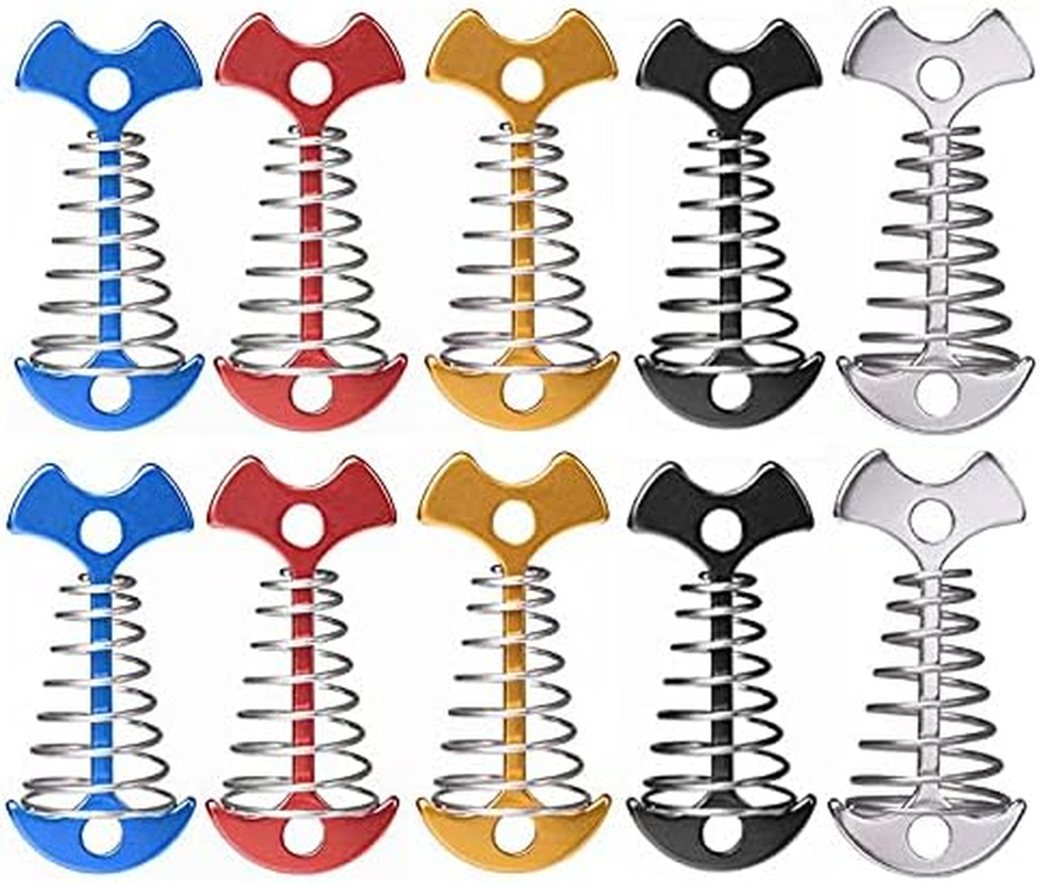 Pvcqjkd 10Pcs Adjustable Plank Floor Spring Anchor Tent Pegs Buckle Outdoor Awning Deck Fixed Nails Camping Tent Hooks image number 2