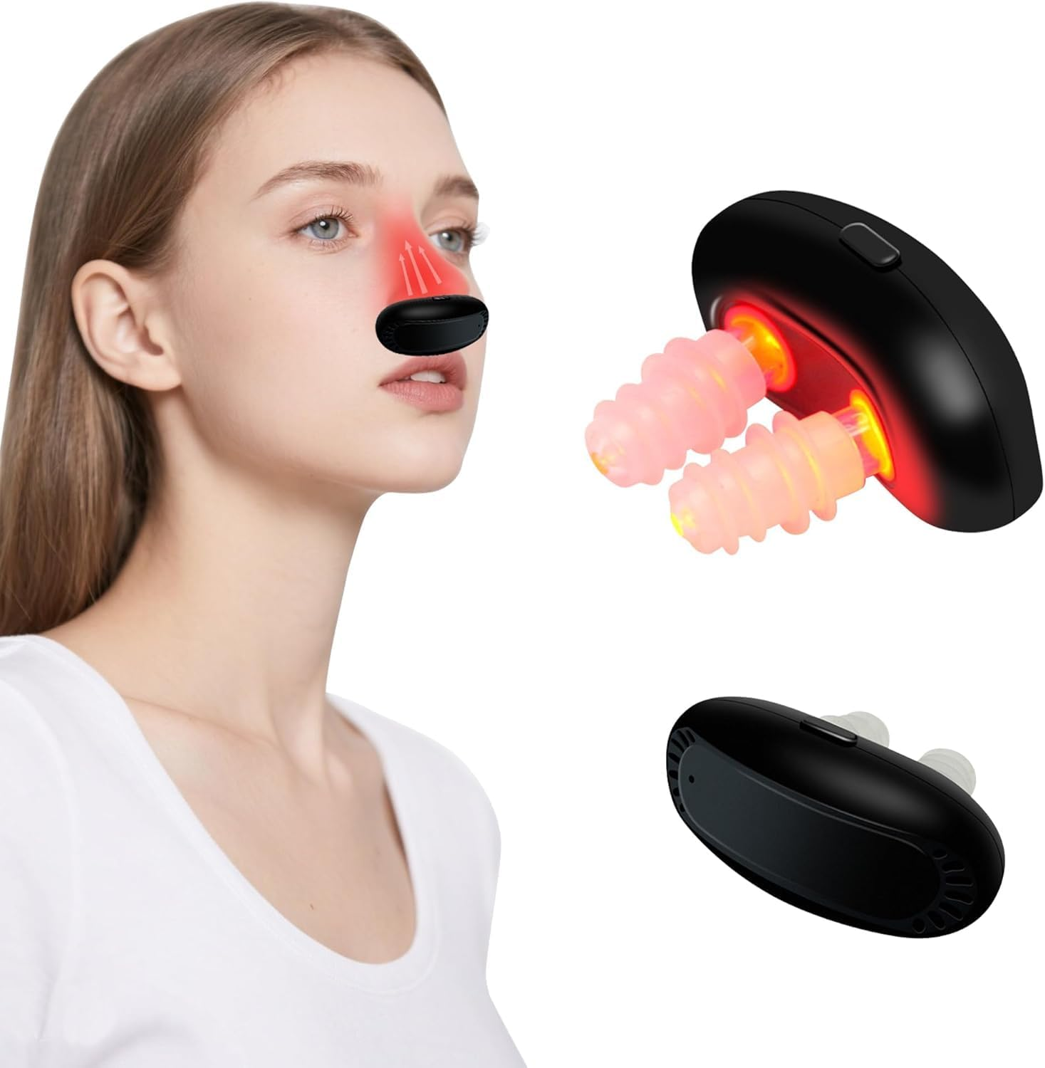 Lim Energy Red Light Therapy for Nose - Nasal Red Light Therapy Device,Led Nasal Soothing Device with Portable Design, Usb-Powered Red Light Therapy Instrument