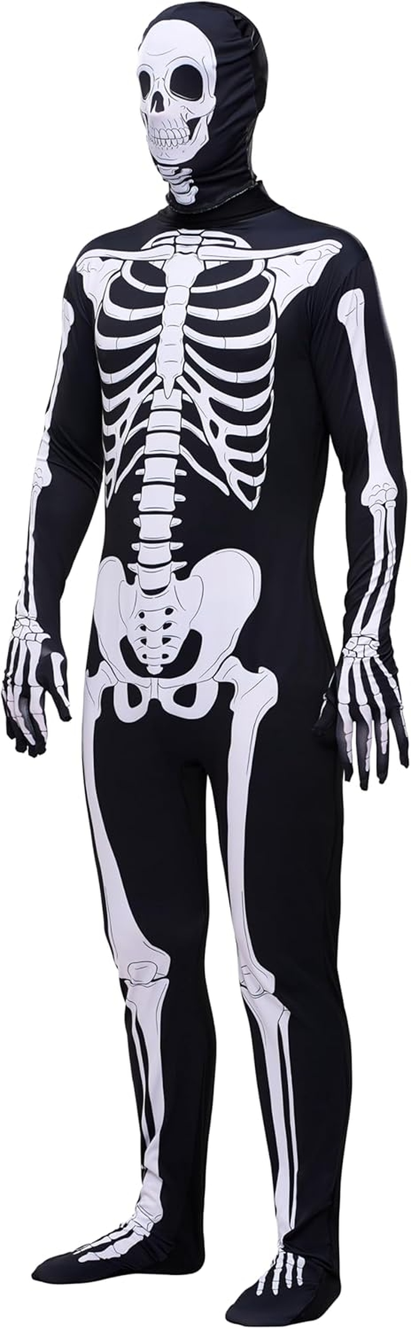 Spooktacular Creations Men Skeleton Costume, Halloween Skeleton Bodysuit Adult for Halloween Costume Dress Up image number 2