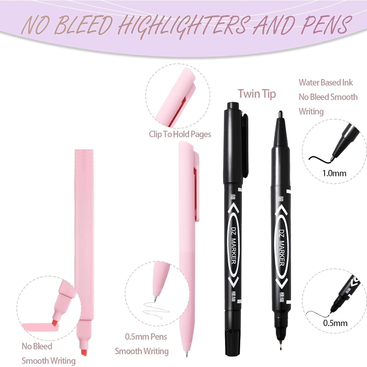 Yeanifeana 40-Piece Bible Study Supplies Kit for Women, 12 Dual-Tip Highlighters, 6 Pens, 90 Tabs, 5 Transparent Sticky Notes and More (Multicolor) image number 6