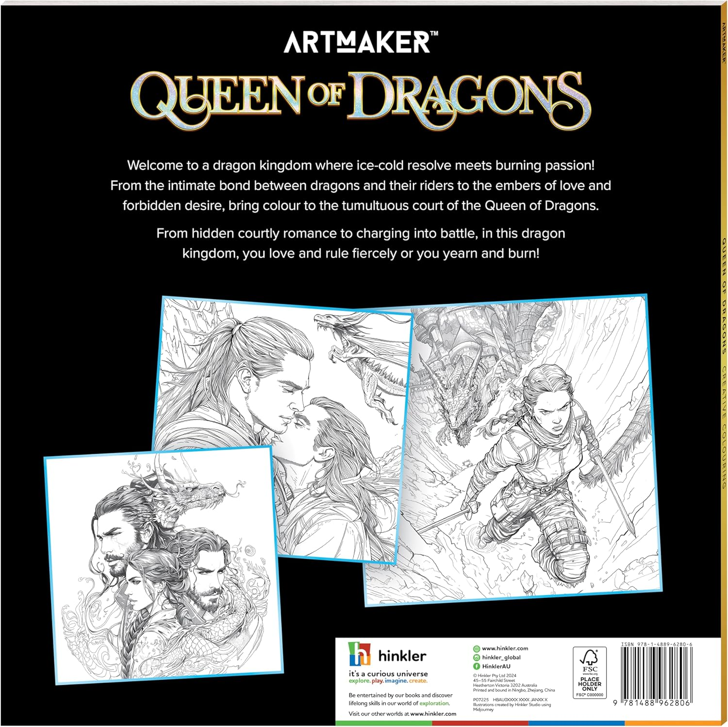 Art Maker Creative Colouring Queen of Dragons &ndash; 48-Page Fantasy Colouring Book Featuring Dragons, Royalty, and Enchanted Castles &ndash; Great for Fantasy Lovers image number 6