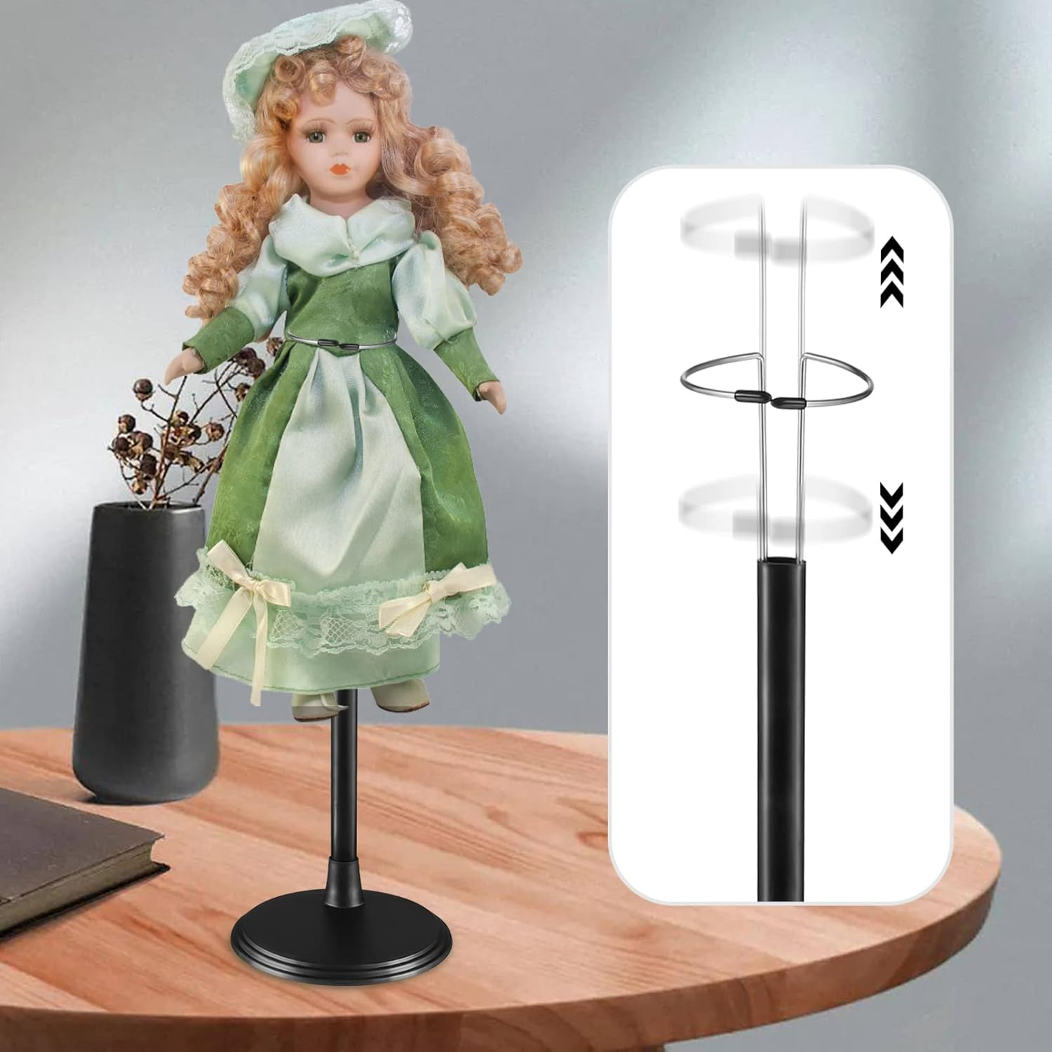 Alipis Doll Support Stands Black Adjustable Doll Stand Action Figure Display Stands Model Support Frame for Home Shop, 45CM image number 1