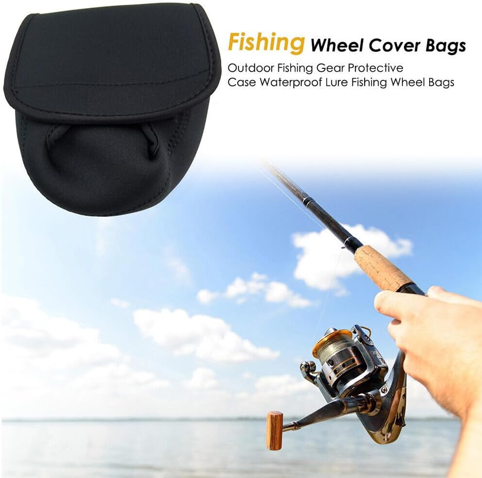 2Xportable Fishing Reel Bag Waterproof Neoprene Case Cover for Spinning Reel Pouch image number 3