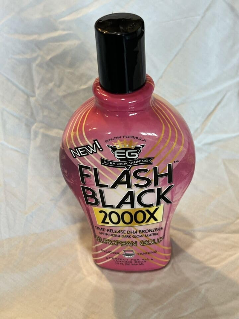 European Gold Flash Black 2000X Indoor Tanning Lotion with Time-Release DHA Bronzers, 350Ml image number 4