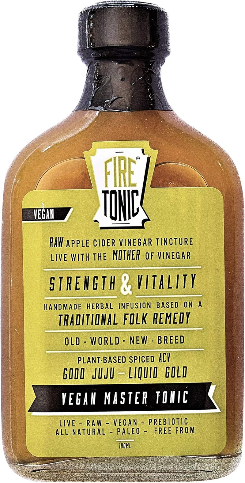 Hilbilby Fire Tonic Vegan Single Hip Flask, 180 Milliliters