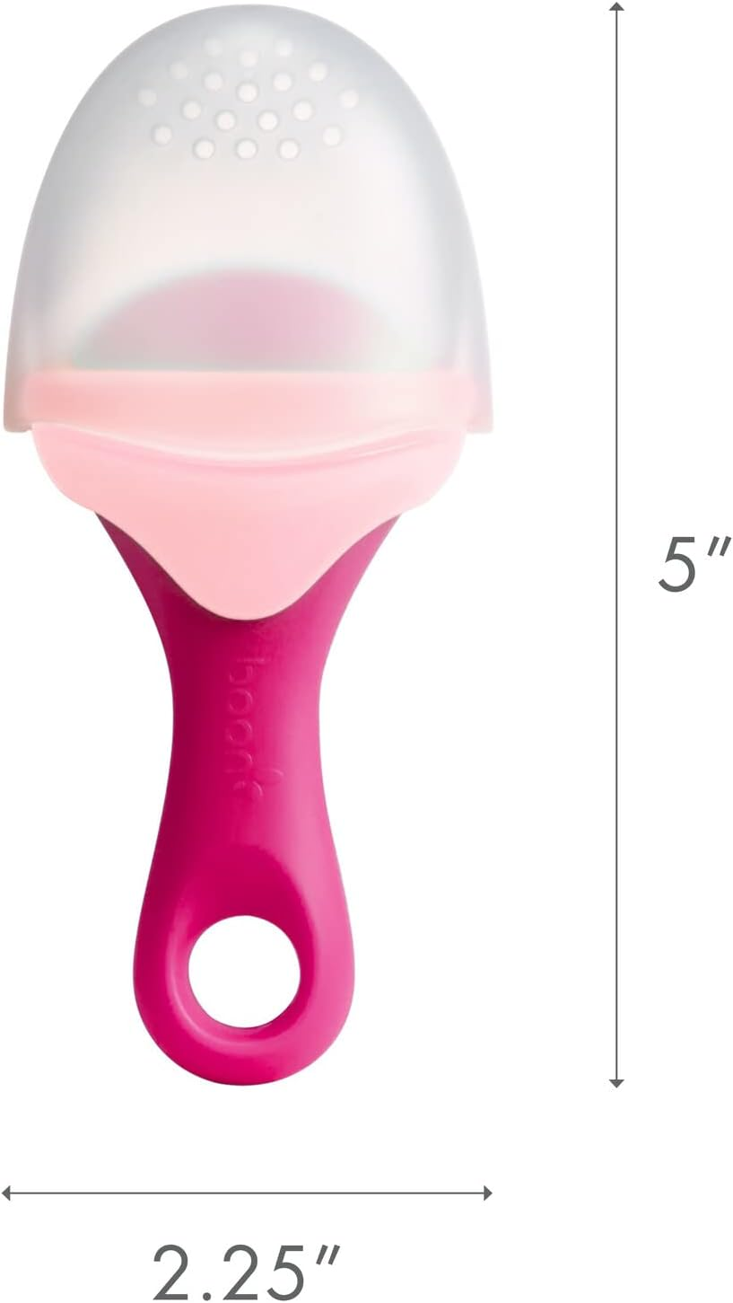 Boon Pulp Silicone Baby Feeder &mdash; 1 Count &mdash; Pink and Blush &mdash; Soft Silicone Vegetable and Fruit Feeders &mdash; Teething Baby Essentials image number 4