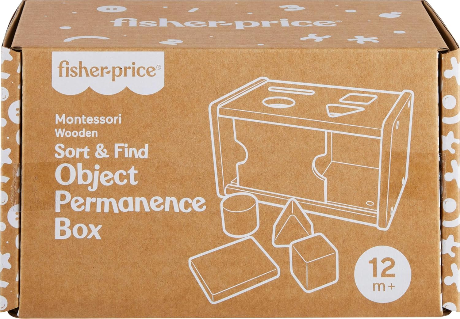 Fisher-Price Wood Montessori Toy Object Permanence Box Sort & Find, American Montessori Society Seal of Excellence, Wooden Shape-Sorter Learning Activity for Baby Ages 1+ Years (Amazon Exclusive) image number 3